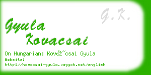 gyula kovacsai business card